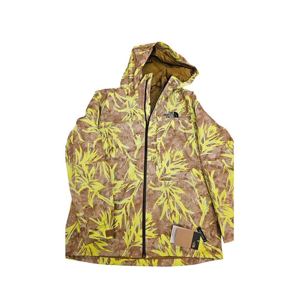NWT The North Face Women's XL Neon Brown Thermoball Eco Snow Hooded Jacket 3 in1